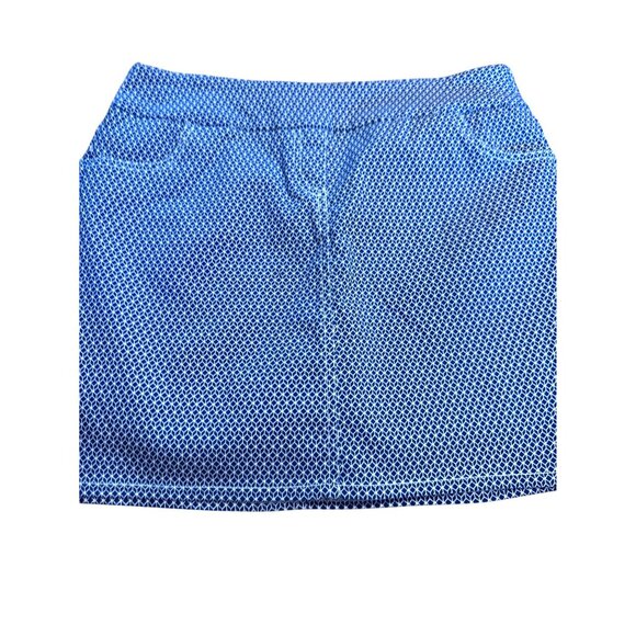Attire New York Womens Blue Geometric Skort Size 4 Rayon/Nylon/Spandex - Picture 9 of 11